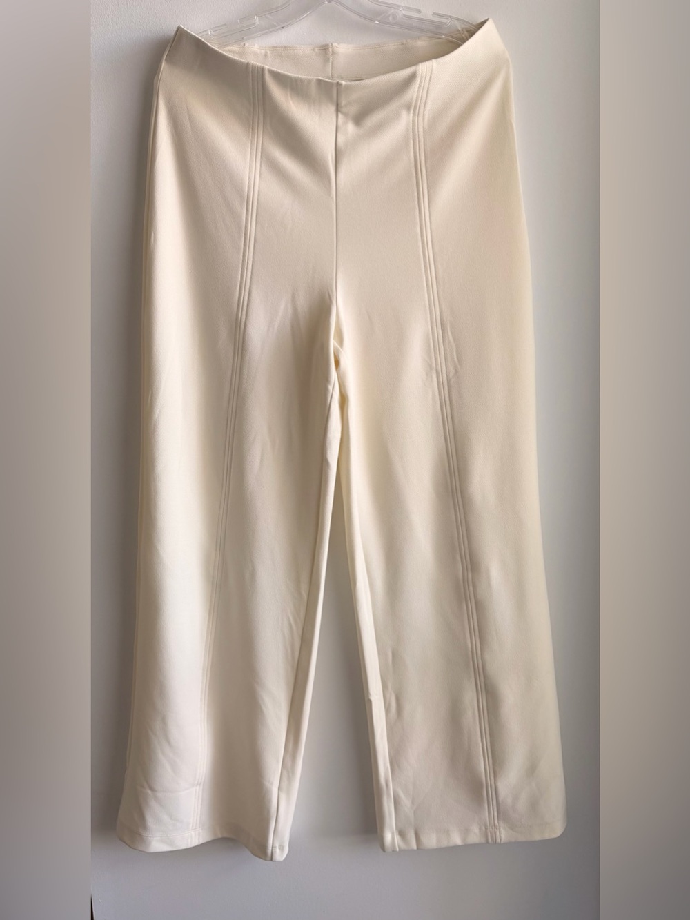 H&M Cream Straight-Leg Wide Pants